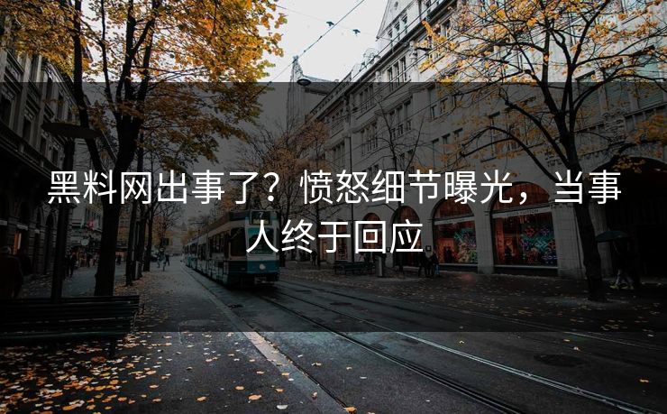 黑料网出事了？愤怒细节曝光，当事人终于回应