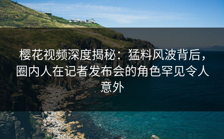 樱花视频深度揭秘：猛料风波背后，圈内人在记者发布会的角色罕见令人意外