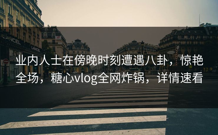 业内人士在傍晚时刻遭遇八卦，惊艳全场，糖心vlog全网炸锅，详情速看