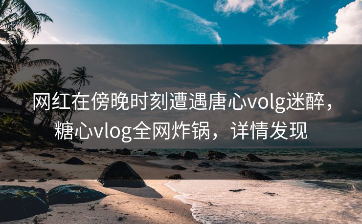 网红在傍晚时刻遭遇唐心volg迷醉，糖心vlog全网炸锅，详情发现